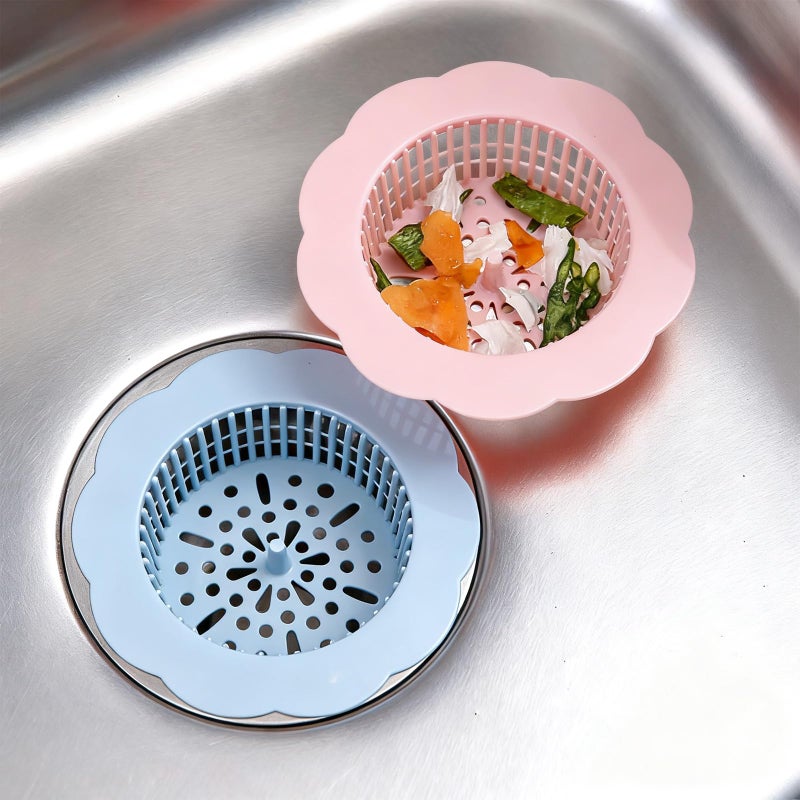 OLIREXD 4PCS Good Grips Plastic Kitchen Bath Sink Strainer Drain Filter Basket, Hair Catcher Stopper, Easy Clean, Set of 4 - Image 3